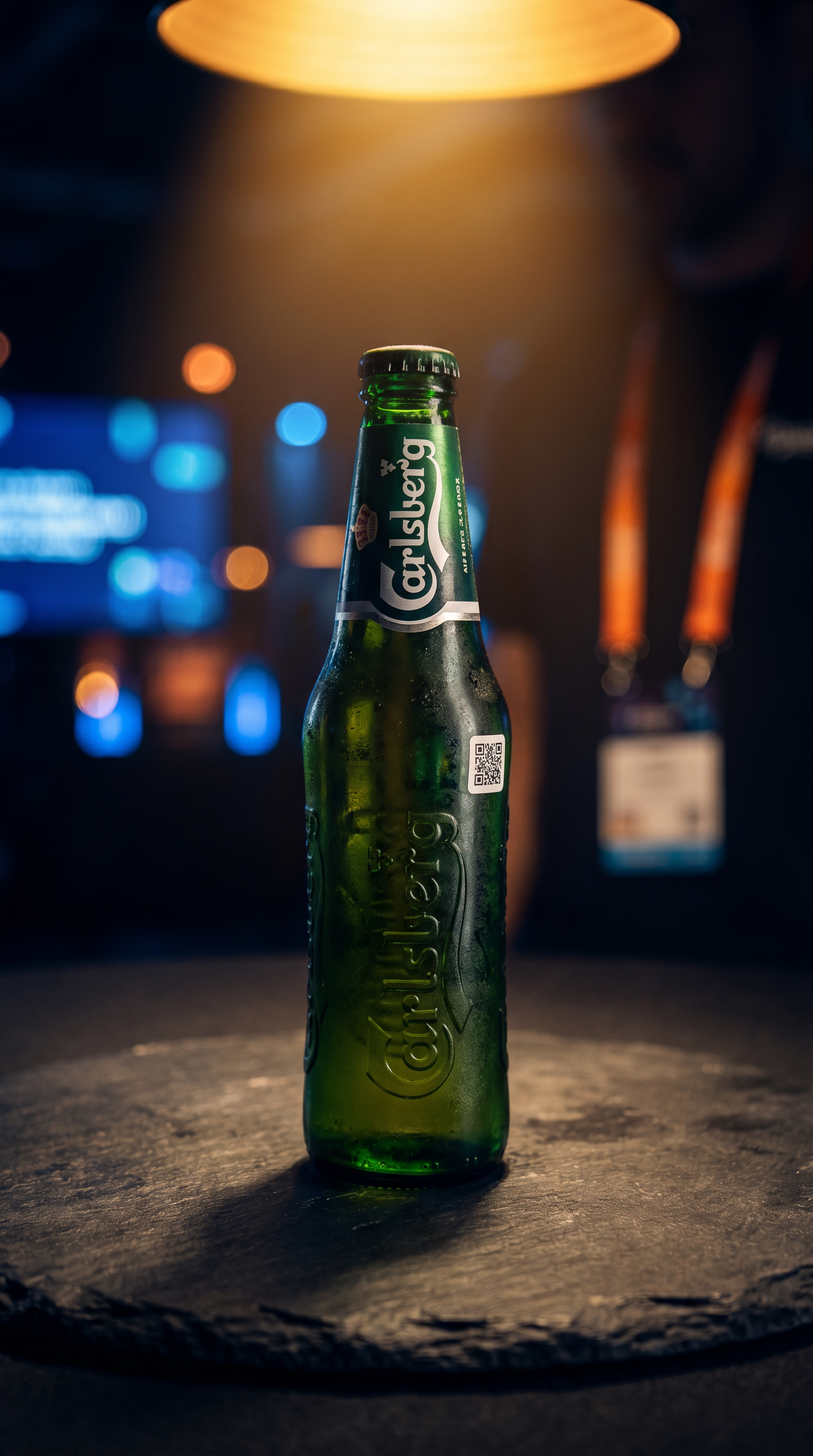 Carlsberg flaske med sporings-tag